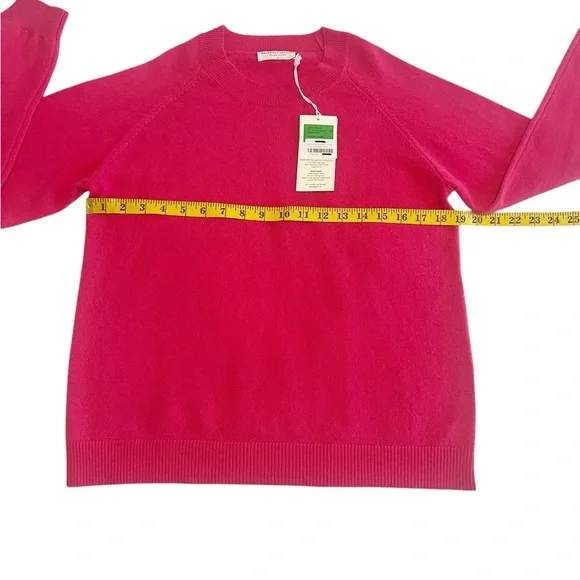 Majestic Filatures 100% Cashmere Crewneck Sweater. Bright Pink. NEW NWT! - Picture 4 of 7